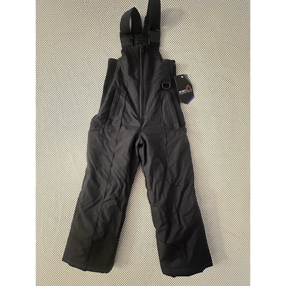NEW Sport Essentials Snow Pants Bibs Youth Size 6 Black Overall Ski Snowboard - Picture 1 of 11